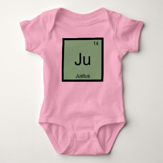 ユストス 名前 化学 元素 周期表 ベビーボディスーツ (正面)