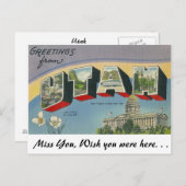 ユタからの挨拶 ポストカード (正面/裏面)