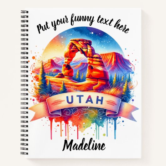 ユタのアーチス国立公園で魅惑的な夕日 ノートブック (正面)