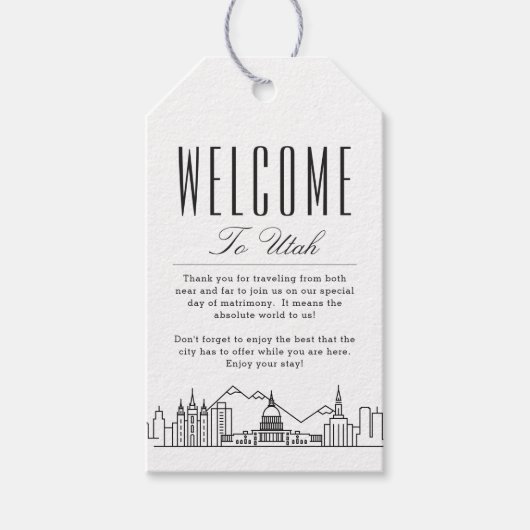 ユタのスカイライン |ウェルカムメッセージギフトラベル ギフトタグ (正面)
