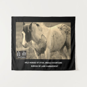 ユタのタペストリー野生の馬、オナキー山脈BLM タペストリー