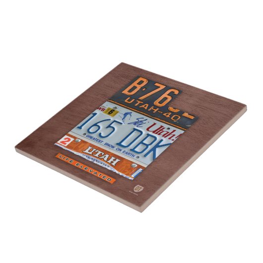 ユタのナンバープレートの地図のセラミックタイルV2 タイル (側面)