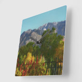 ユタのワサッチ山の秋 スクエア壁時計 (傾斜)