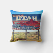 ユタの印の枕への素晴らしい歓迎! クッション (裏面)