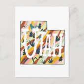 ユタの図解入りの、写真付きの地図 ポストカード (正面)