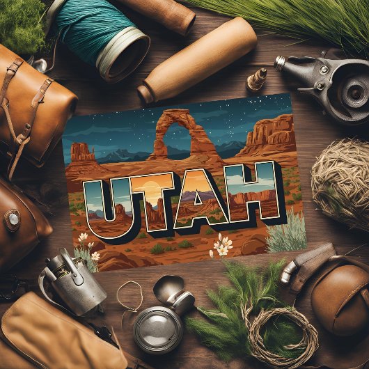 ユタの国立公園ヴィンテージはがき – Night sky シーズンポストカード