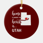 ユタの家はハート セラミックオーナメント (正面)