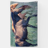 ユタの旗とグロメットの野生の馬 横断幕 (縦)