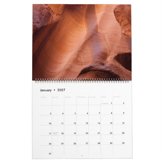 ユタの景色- 2010年 カレンダー (1月 2027)