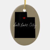 ユタの町 セラミックオーナメント (正面)