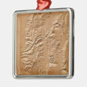 ユタの立体模型地図 メタルオーナメント (左)