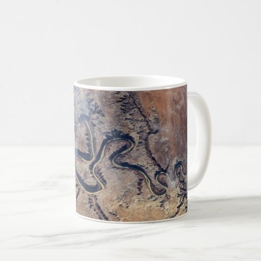 ユタの緑の川とその支流の峡谷 コーヒーマグカップ (正面右)