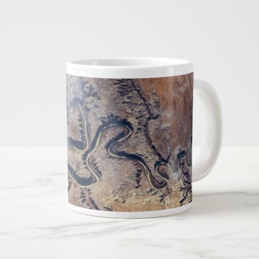 ユタの緑の川とその支流の峡谷 ジャンボコーヒーマグカップ (正面右)