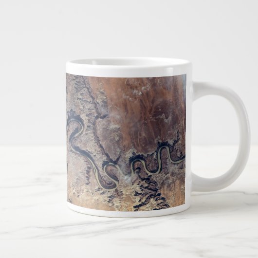 ユタの緑の川とその支流の峡谷 ジャンボコーヒーマグカップ (右)