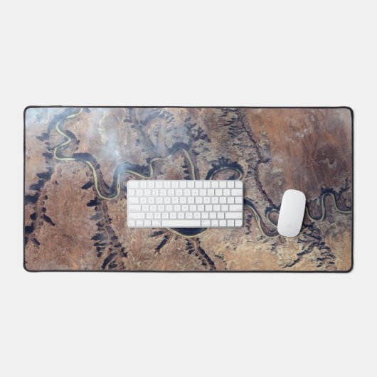 ユタの緑の川とその支流の峡谷 デスクマット (キーボード&マウス)