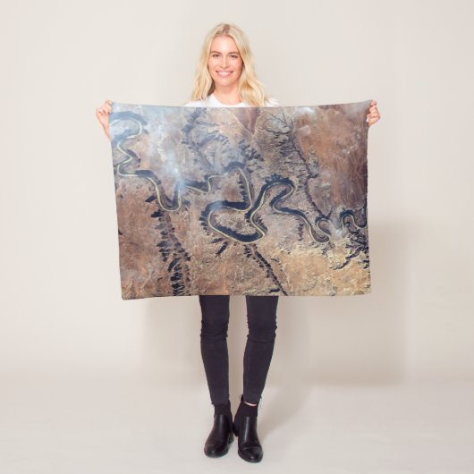 ユタの緑の川とその支流の峡谷 フリースブランケット (インサイチュ)