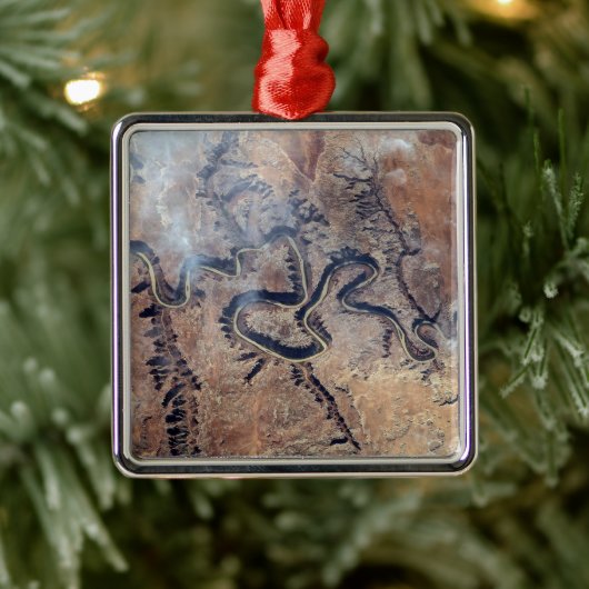 ユタの緑の川とその支流の峡谷 メタルオーナメント (ツリー)