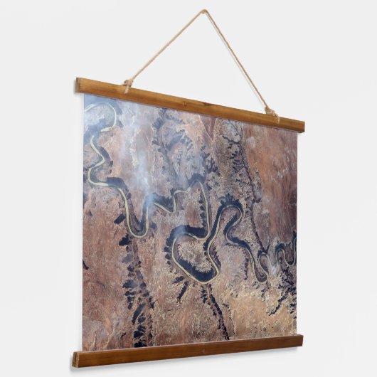 ユタの緑の川とその支流の峡谷 吊り下げ型タペストリー (傾斜あり)