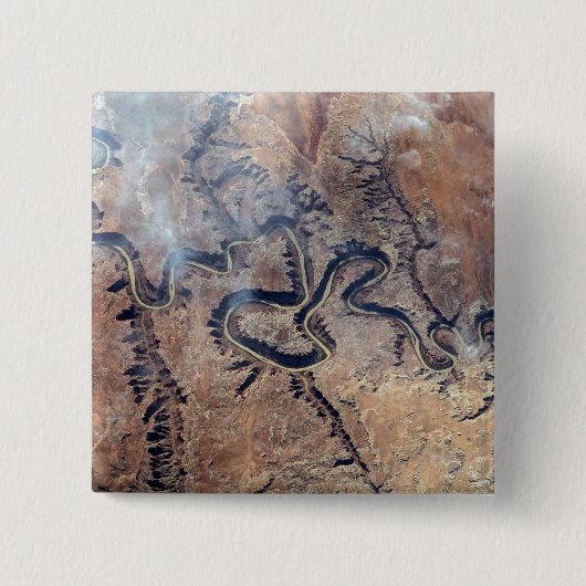 ユタの緑の川とその支流の峡谷 缶バッジ (正面)