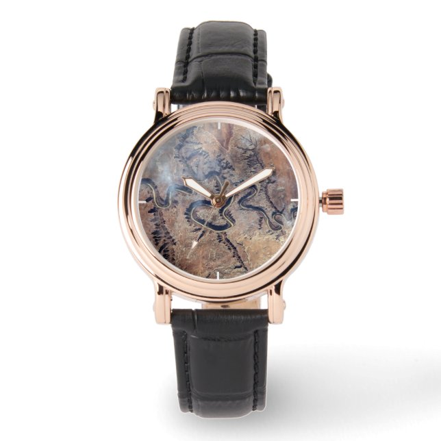 ユタの緑の川とその支流の峡谷 腕時計 (正面)