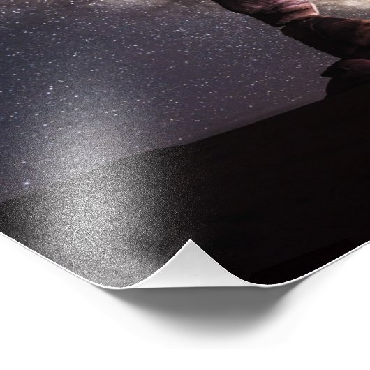 ユタの繊細なアーチの夜の星の天の川の風景 フォトプリント            (角)