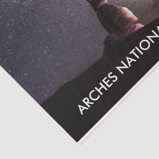 ユタの繊細なアーチの夜の星の天の川の風景 薄葉紙 (詳細)