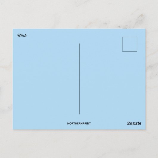 ユタの葉のない木 ポストカード (裏面)