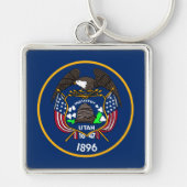 ユタの蜂の巣州産業国旗 キーホルダー (正面)