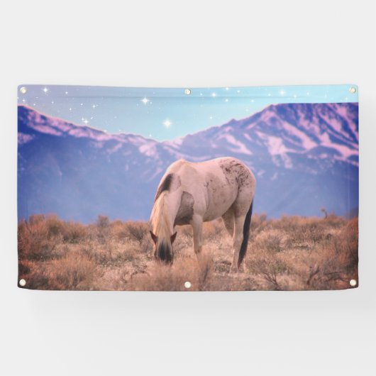 ユタの野生の馬の星の下のオニキーの旗 横断幕 (横)