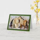 ユタの野生の馬クリスマスカード出生 カード (黄色い花)