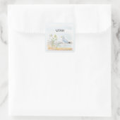 ユタの鳥の花 スクエアシール (バッグ)