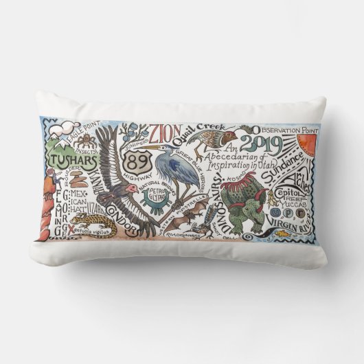 ユタのLumbarの枕のインスピレーションのABCs ランバークッション (正面)