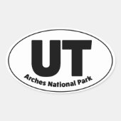 ユタのRV、トラック、車のステッカー 楕円形シール (正面)