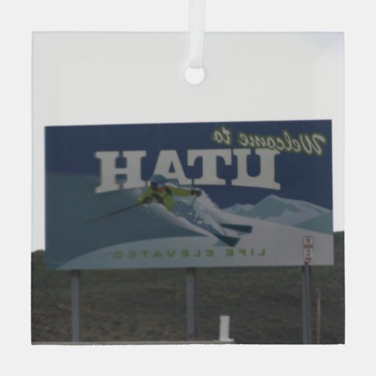 ユタへようこそ ガラスオーナメント (裏面)