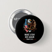 ユタを再び赤く共和党の鷲トランプ 缶バッジ (正面&裏面)
