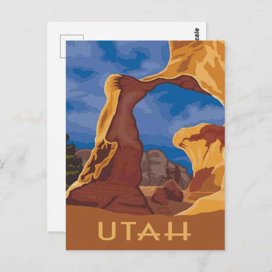 ユタグランド階段ヴィンテージスタイル ポストカード (正面/裏面)