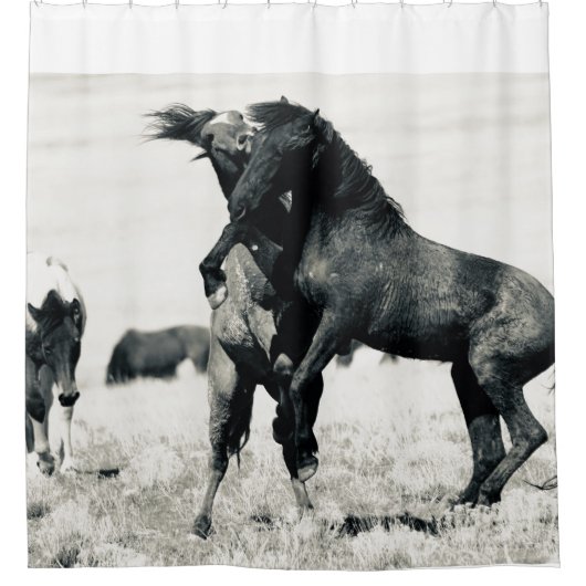 ユタシャワーカーテンの野生馬 シャワーカーテン (正面)