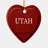 ユタハート地図クリスマスオーナメント セラミックオーナメント (右)
