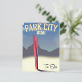 ユタパークシティスキー旅行ポスター ポストカード (スタンド正面)