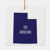 ユタパーソナライズされたクリスマスセラミックオーナメント セラミックオーナメント (裏面)