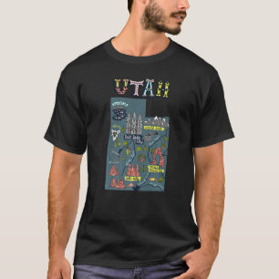ユタビーハイブ州国立公園強大5マップ Tシャツ