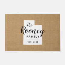 ユタファミリーモノグラム州ドormat