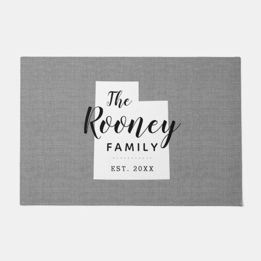 ユタファミリーモノグラム州ドormat ドアマット (正面)