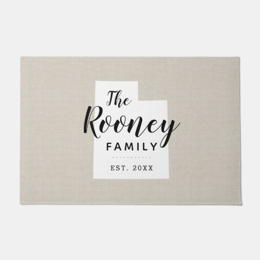 ユタファミリーモノグラム州ドormat ドアマット (正面)