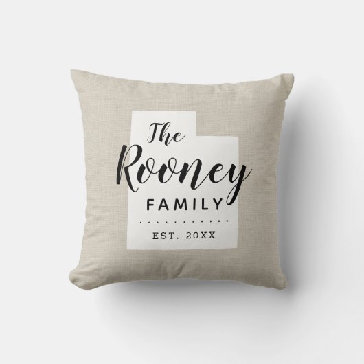 ユタファミリーモノグラム州装飾用クッション クッション (正面)