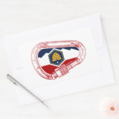 ユタフラッグロック登山カラビナー 長方形シール (封筒)