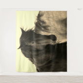 ユタブラックスタリオンタペストリーの野生の馬 タペストリー (正面)