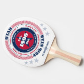 ユタプライド円形タイポグラフィモノグラム 卓球ラケット (横)