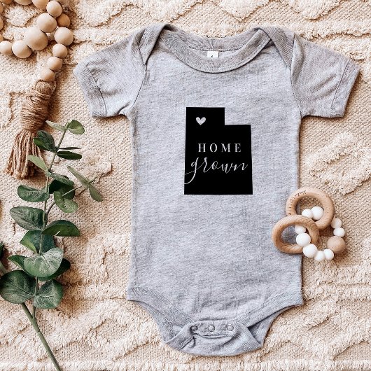 ユタホームグロウン州ティー ベビーボディスーツ