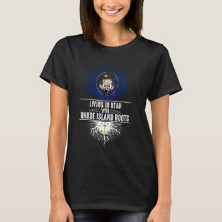 ユタホームロードアイランドルーツ州ツリーフラッグラブ Tシャツ